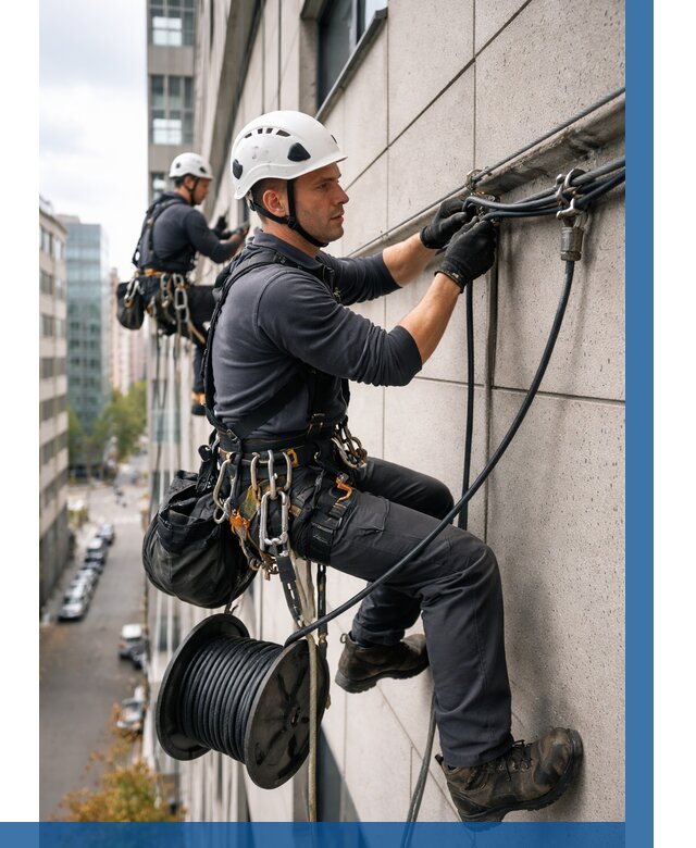 Прокладка кабеля по фасаду в Троицке от 361 р. | ВЫСОТНИК-Трц