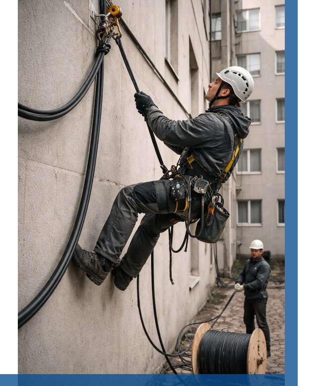 Протяжка кабеля питания на высоте в Троицке от 464 р. | ВЫСОТНИК-Трц