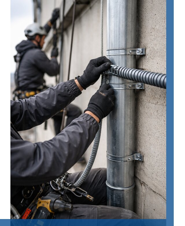 Монтаж гофры для кабеля в Троицке от 309 р. | ВЫСОТНИК-Трц