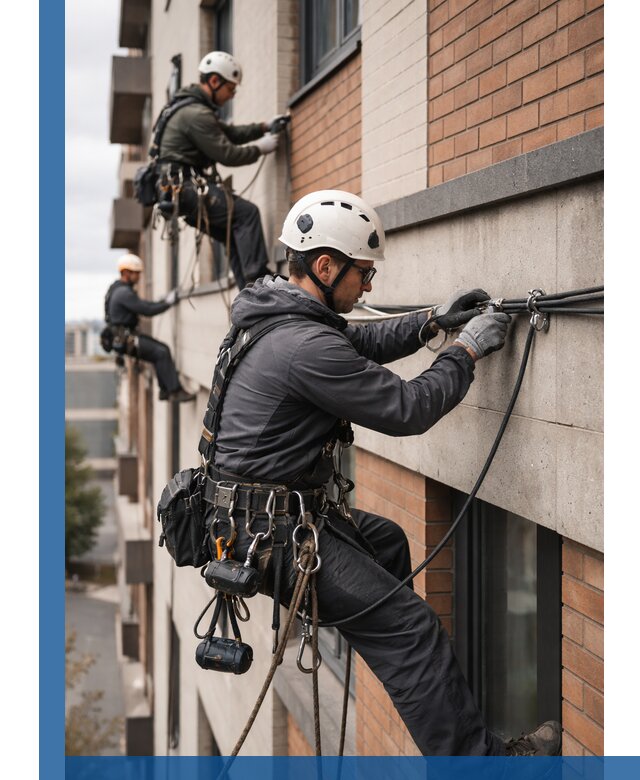 Крепление кабеля на фасаде монтаж и крепеж в Троицке