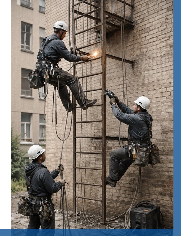 Ремонт пожарной лестницы в Троицке от 7733 р. | ВЫСОТНИК-Трц