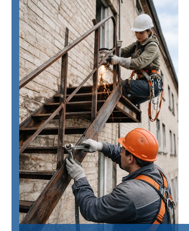 Ремонт и восстановление пожарных лестниц с выездом в Троицке