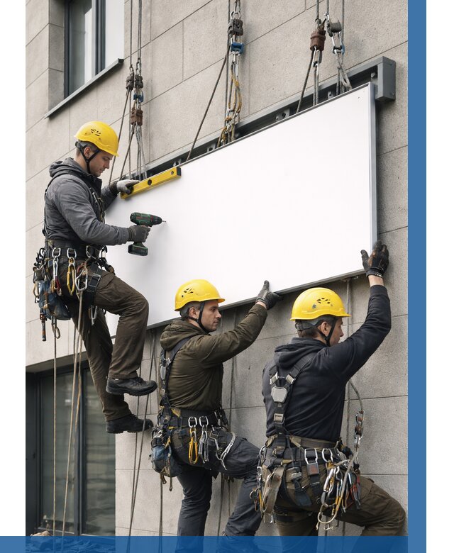 Монтаж рекламной вывески в Троицке от 8249 р. | ВЫСОТНИК-Трц