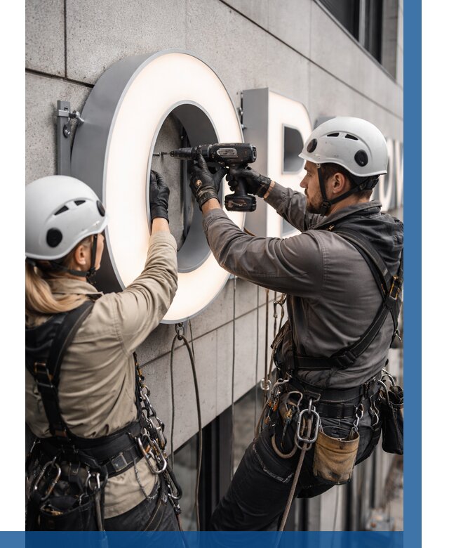 Монтаж световых букв в Троицке от 3093 р. под ключ ВЫСОТНИК-Трц