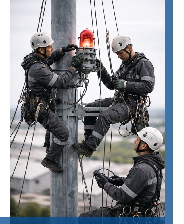 Монтаж заградительных огней в Троицке от 8764 р. | ВЫСОТНИК-Трц