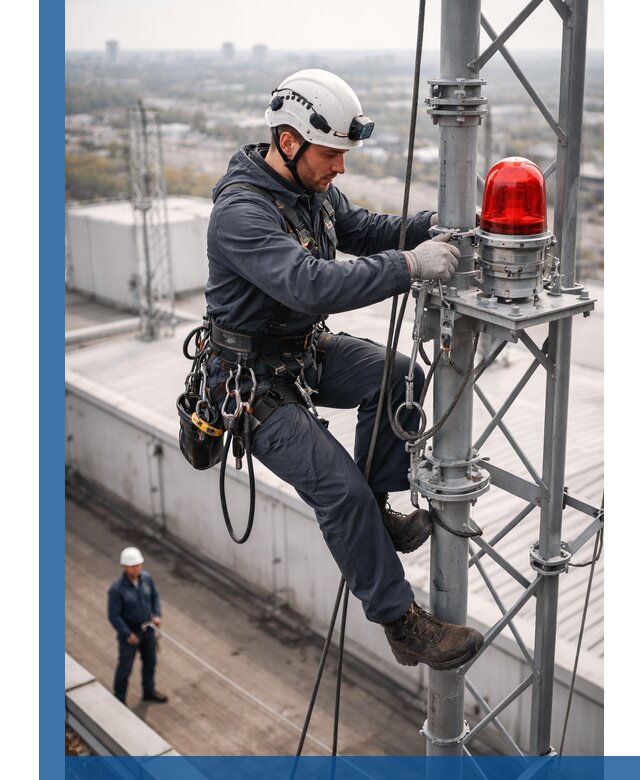 Монтаж заградительных огней и обслуживание объектов в Троицке