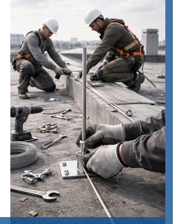 Монтаж молниезащиты на кровле в Троицке цена от 25778 р. | ВЫСОТНИК-Трц