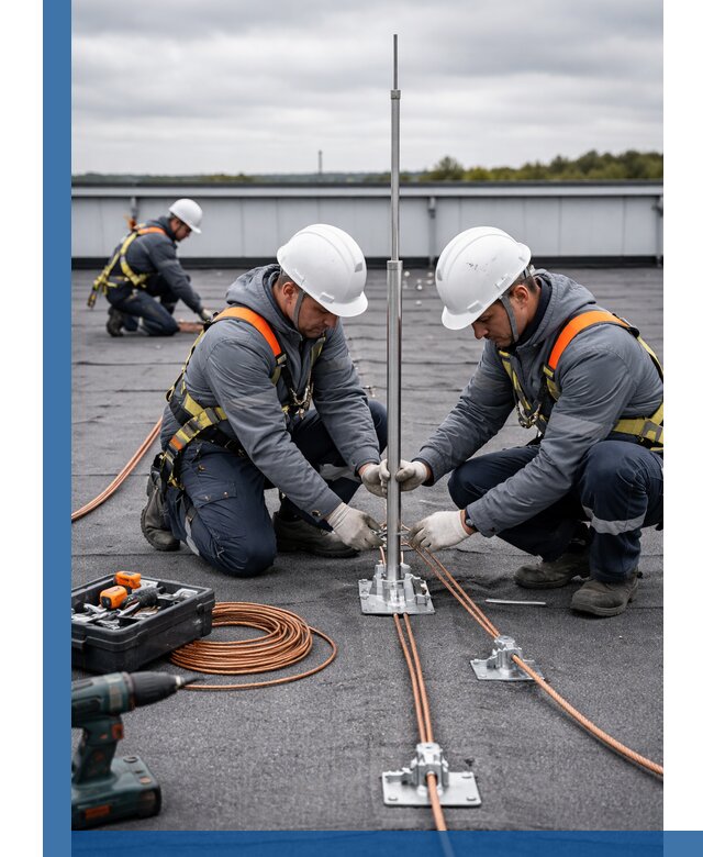 Монтаж молниезащиты на кровле в Троицке под ключ с гарантией