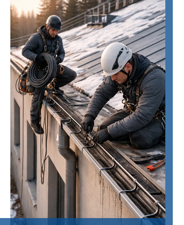 Монтаж греющего кабеля на кровле в Троицке от 464 р. | ВЫСОТНИК-Трц