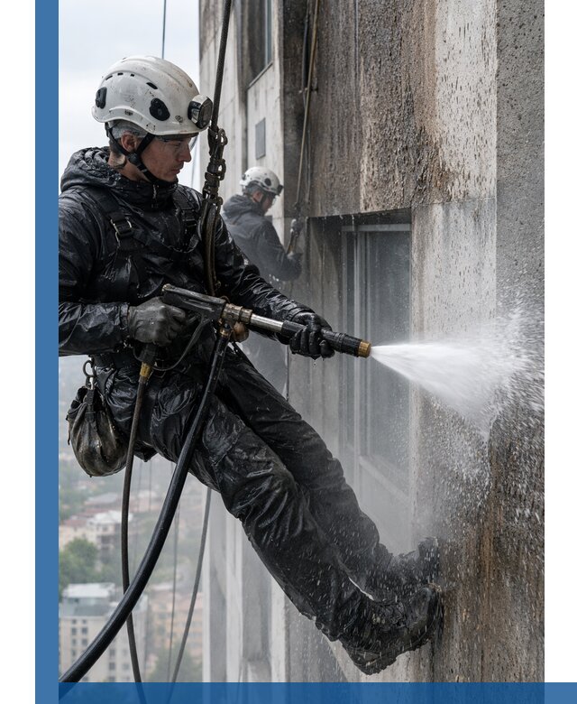 Гидроструйная очистка фасадов и конструкций в Троицке