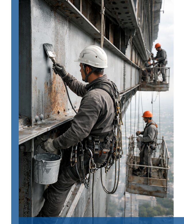 Покраска металлоконструкций на высоте в Троицке профессионально