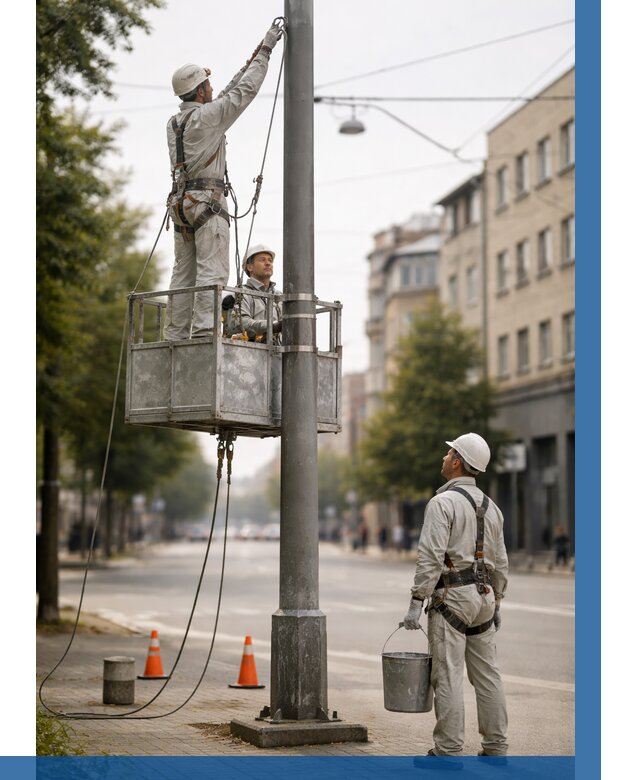 Покраска опор освещения в Троицке от 5156 р. | ВЫСОТНИК-Трц