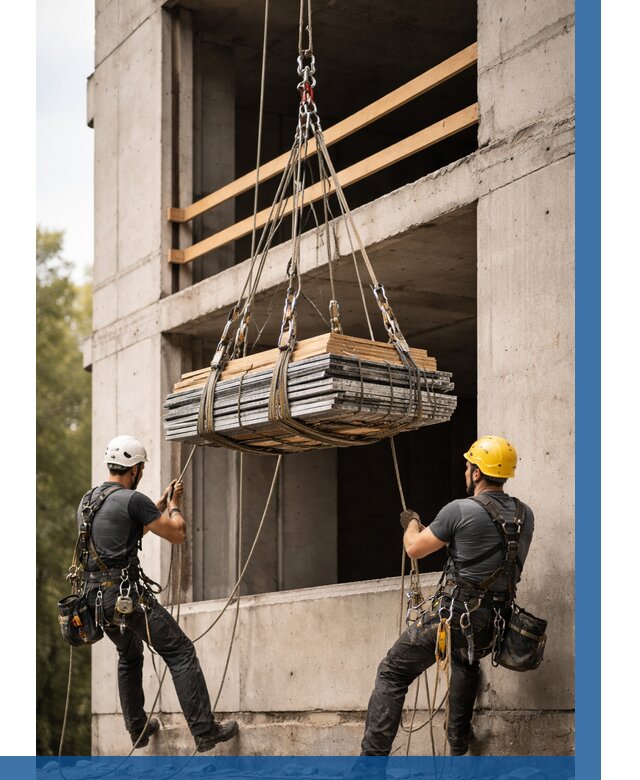 Подъем материала на этаж веревками в Троицке от 1547 р. | ВЫСОТНИК-Трц