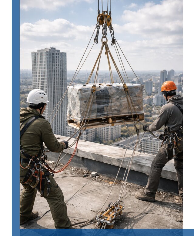 Подъем и монтаж крупногабаритных грузов на крышу в Троицке