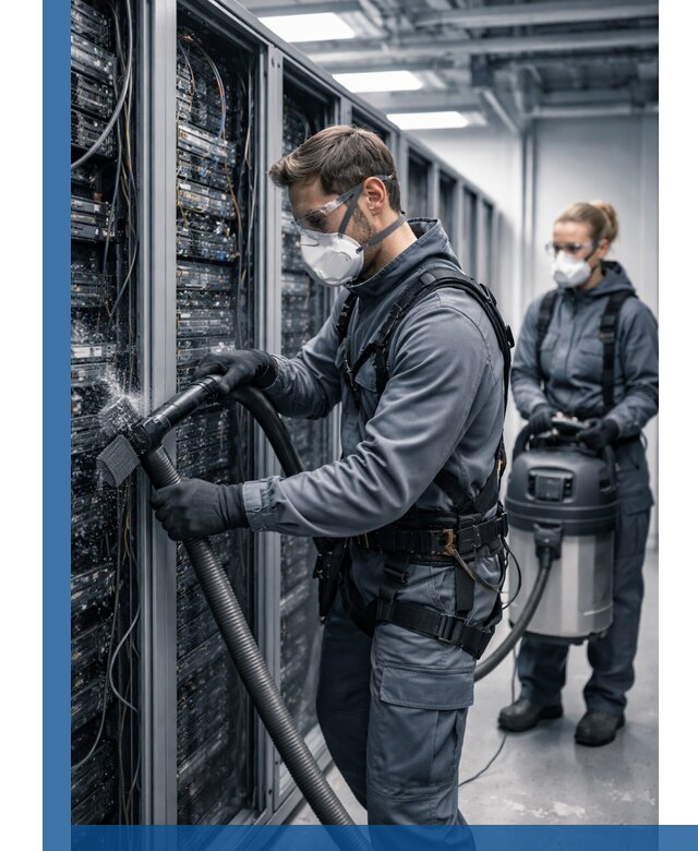 Обеспыливание серверной комнаты в Троицке, профессиональная очистка