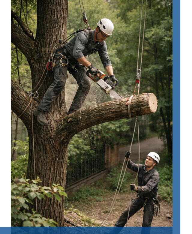 Спил деревьев альпинистами в Троицке от 8249 р. | ВЫСОТНИК-Трц