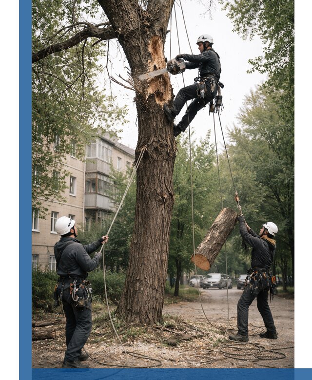 Срочное удаление аварийных деревьев в Троицке с гарантией безопасности