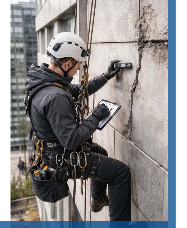 Обследование фасада альпинистами в Троицке от 124 р. | ВЫСОТНИК-Трц