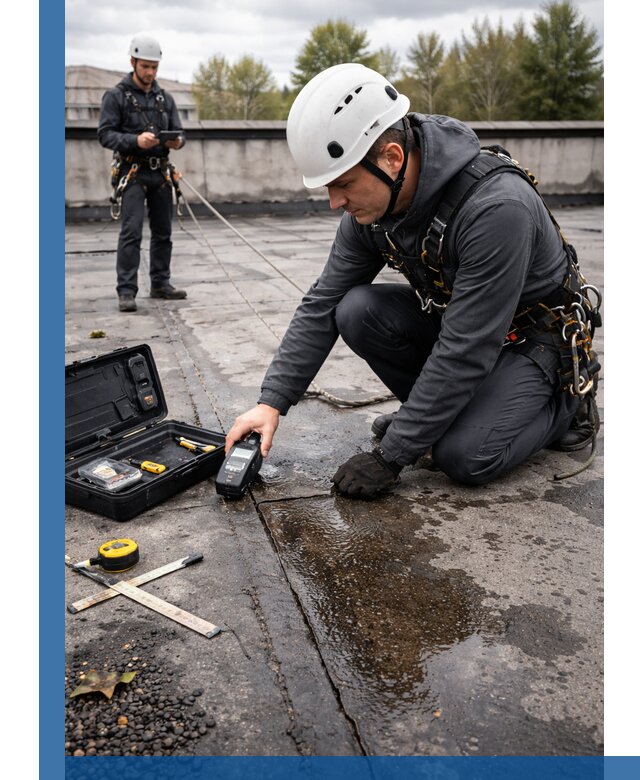 Обследование кровли на протечки и выявление дефектов в Троицке