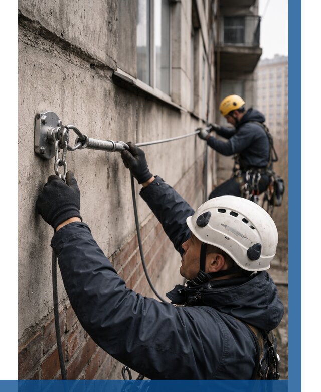 Монтаж анкерных линий в Троицке от 3093 р. | ВЫСОТНИК-Трц