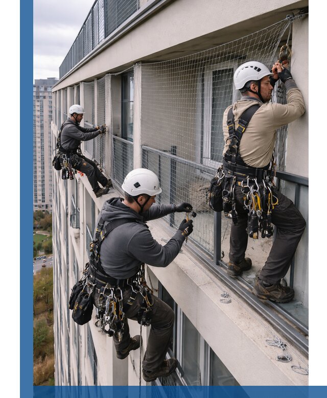 Профессиональный монтаж защитной сетки от птиц в Троицке